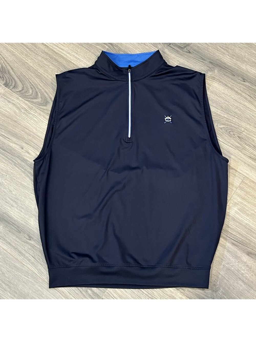 FootJoy Vest Mens XL Blue Softshell 1/4 Zip Windbreaker Golf Pullover Stretch